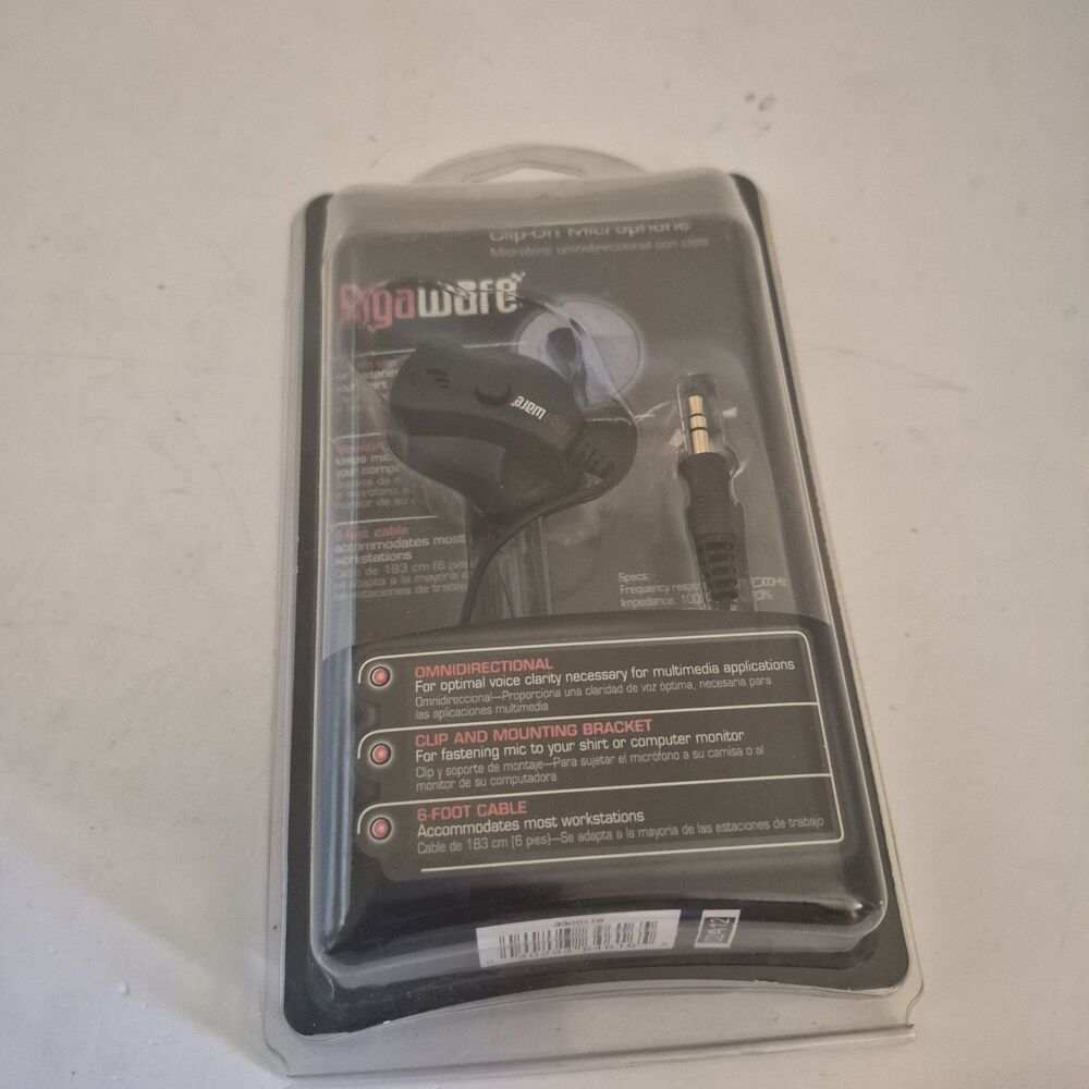 Radio Shack Gigaware Clip-On Omnidirectional Microphone 3.5mm Mounting Bracket